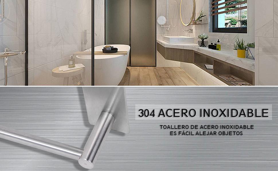 Тримач для рушників Vista без свердління, подвійний, 43.5 см, нержавіюча сталь, для ванної кімнати та кухні, самоклеючий