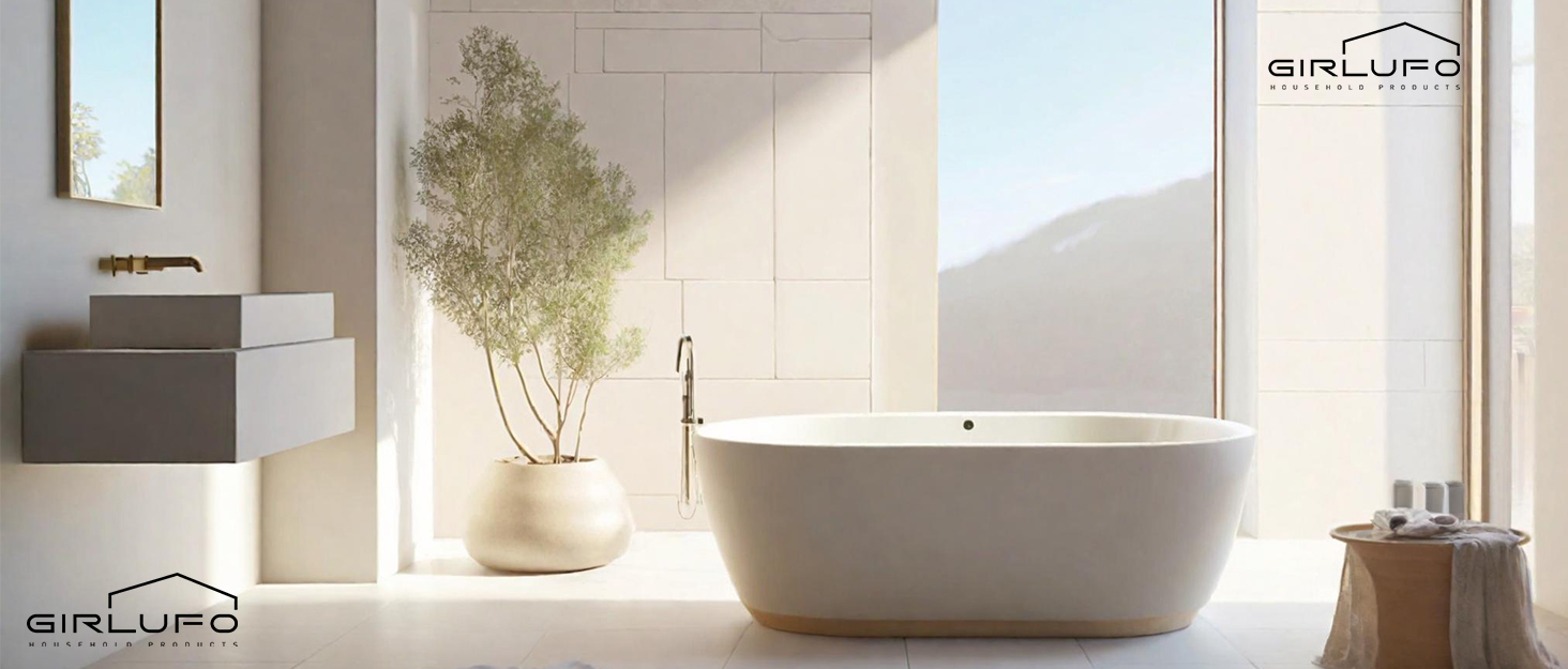 Дозатор для миючого засобу та рідкого мила GIRLUFO, 350 мл, бежевий, з великим насосом. Наповнюваний дозатор для ванної кімнати та кухні. Легкий у використанні.