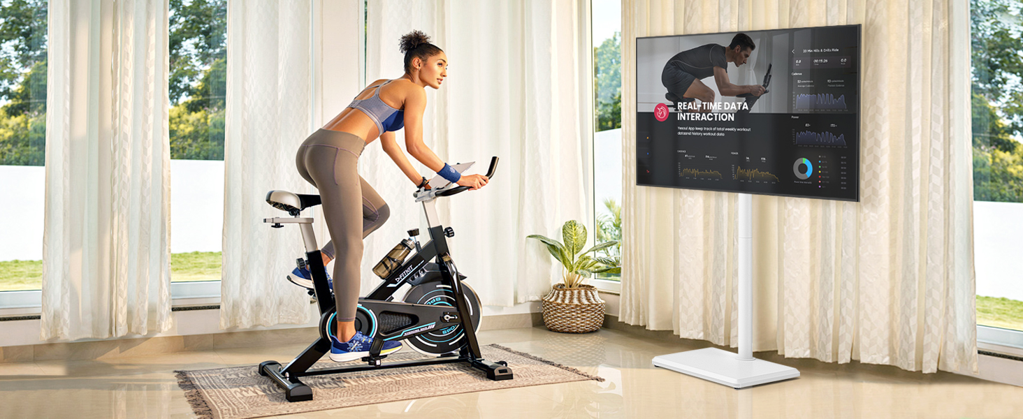 Підставка для телевізора TVON, 32-55 дюймів, регульована висота, поворотна, VESA 400x400, до 40 кг, біла