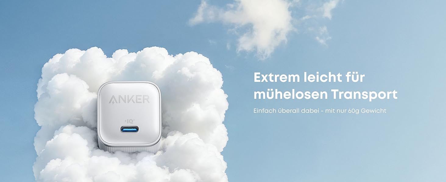 Anker Nano 45W USB-C Зарядний пристрій: Компактний мережевий адаптер для швидкої зарядки iPhone 17/Pro/Max, MacBook, Pixel, iPad, Samsung Galaxy (з кабелем 1.8м) - Білий