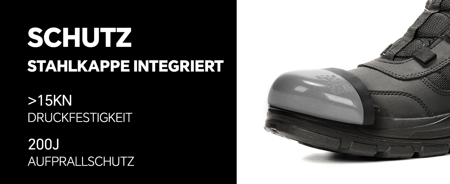 Черевики безпеки ANGRYRAM для чоловіків та жінок, легкі, чорні, з поворотним затвором, 44.5 EU, антиковзаючі, захист від проколів