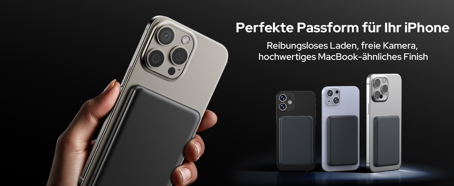 Powerbank TRKOY MagSafe 5000mAh з бездротовою зарядкою та USB-C, сірий колір, для iPhone 17/16/15/14/13/12