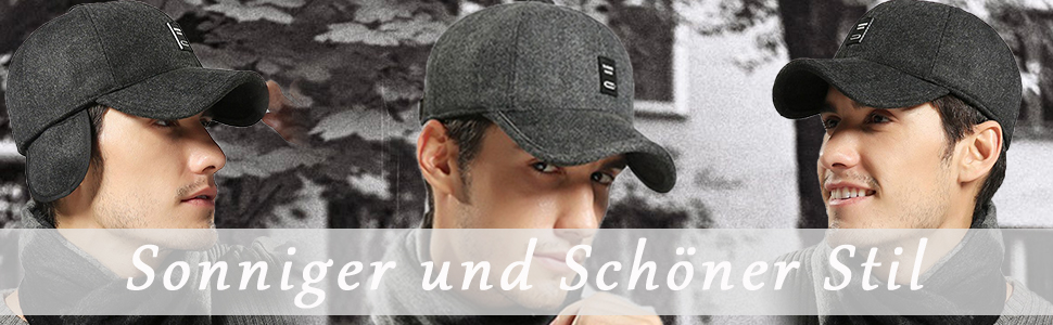 Кепка CLAPE з відворотом на вухах, повна кепка для чоловіків, спортивна шапка в стилі Old School, Dad Hat, в'язана шапка для зими/осені/весни, універсальний розмір (GSDT5-Coffee)