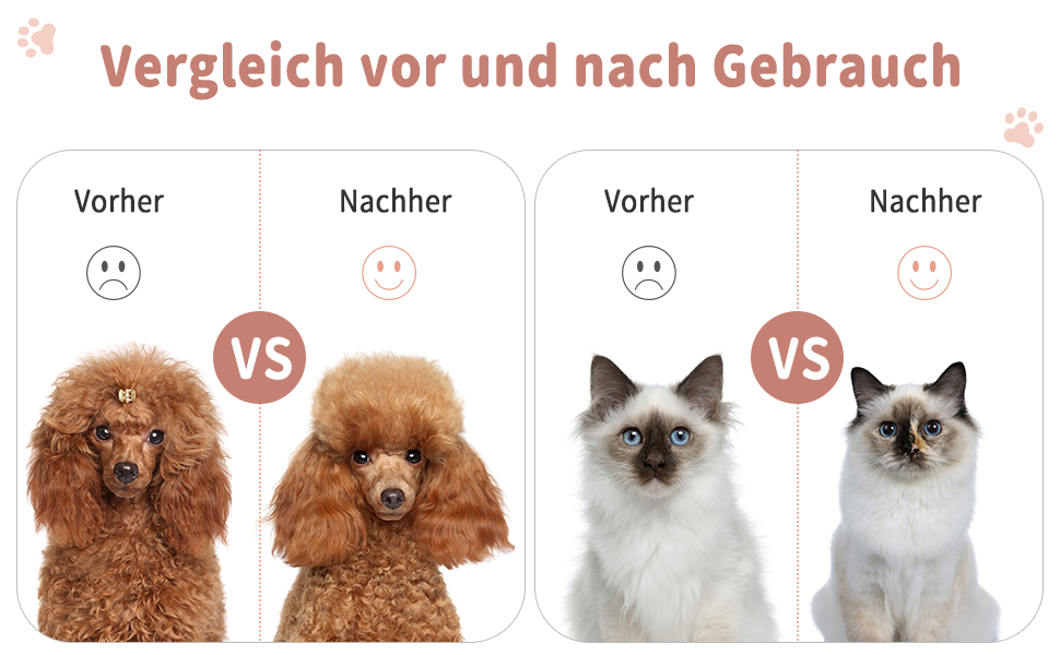 Щітка для собак та котів Vinabo для короткої та довгої шерсті, видалення підшерстя, автоматичне очищення, колір: кориця