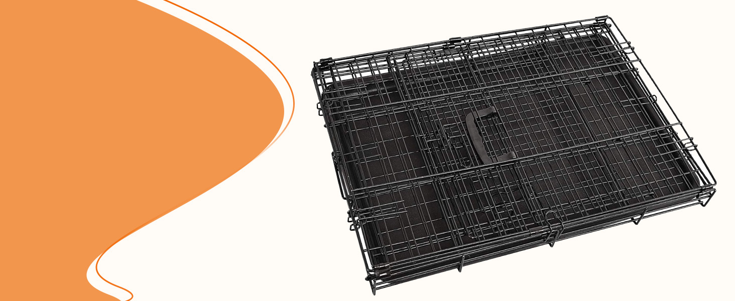 Клітка для собак Ribelli Hundetransportbox: металева, складна, чорна, до 43 кг (XL 91x64x58 см)