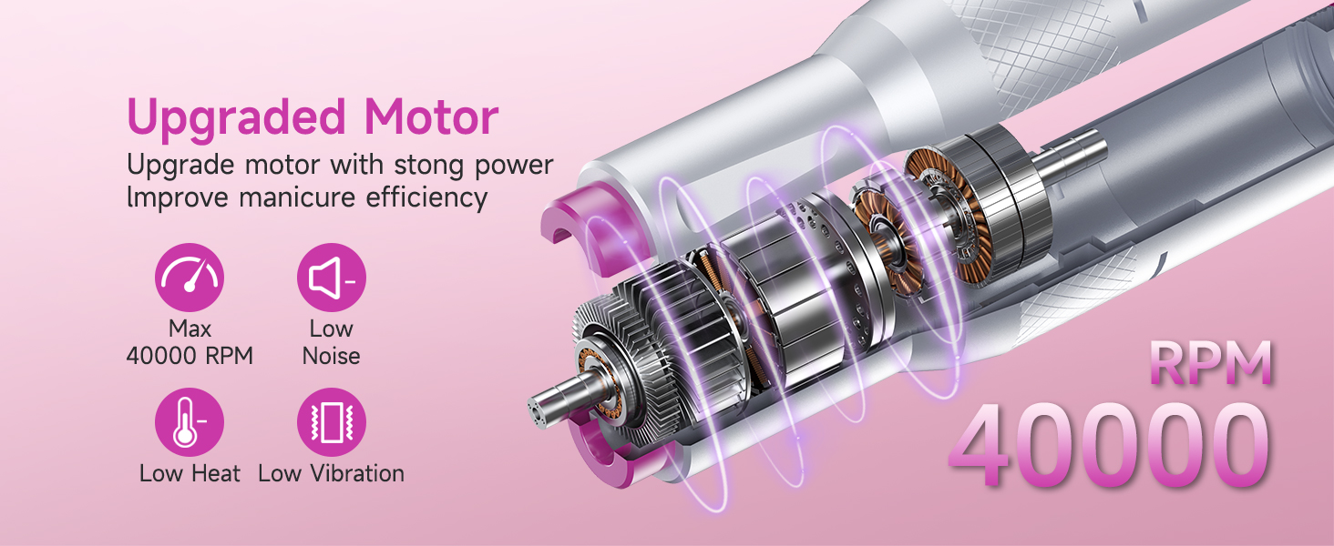 Електричний фрезер для нігтів HALMAI HMC320: професійний, портативний, 40000RPM, для акрилу та гелю