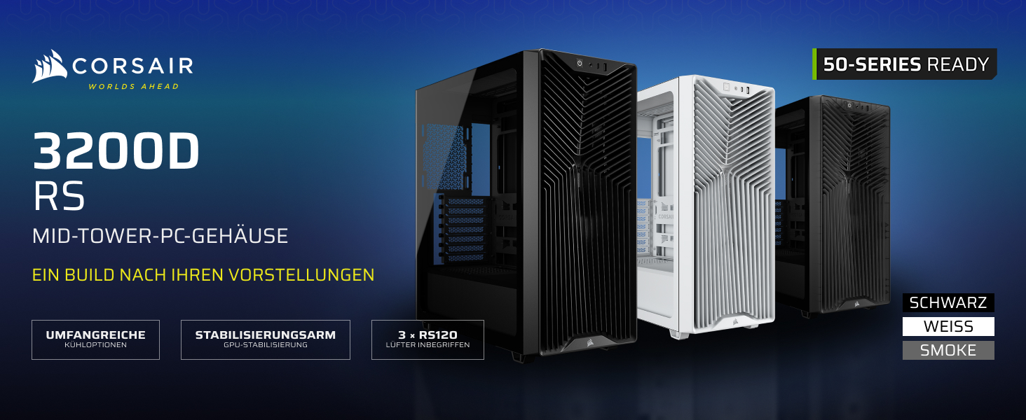 Корпус для ПК Corsair 3200D RS Mid-Tower ATX, чорний