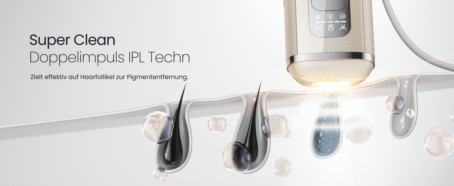 Пристрій для епіляції IPL 22J, 78W, з охолодженням сапфіром, для жінок, безболісна, для обличчя, бікіні, під пазухами, портативна (Champagner)