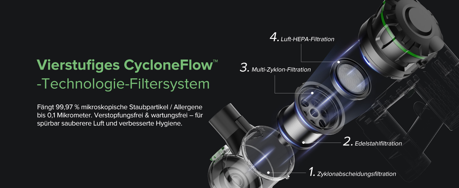 Бездротовий пилосос Vexilar Akku: 60 хвилин роботи, 45 kPa, 550 W, безщітковий мотор, LED дисплей, 6-в-1, тихий, для дому/авто, тверді підлоги, килими, шерсть тварин, зелений