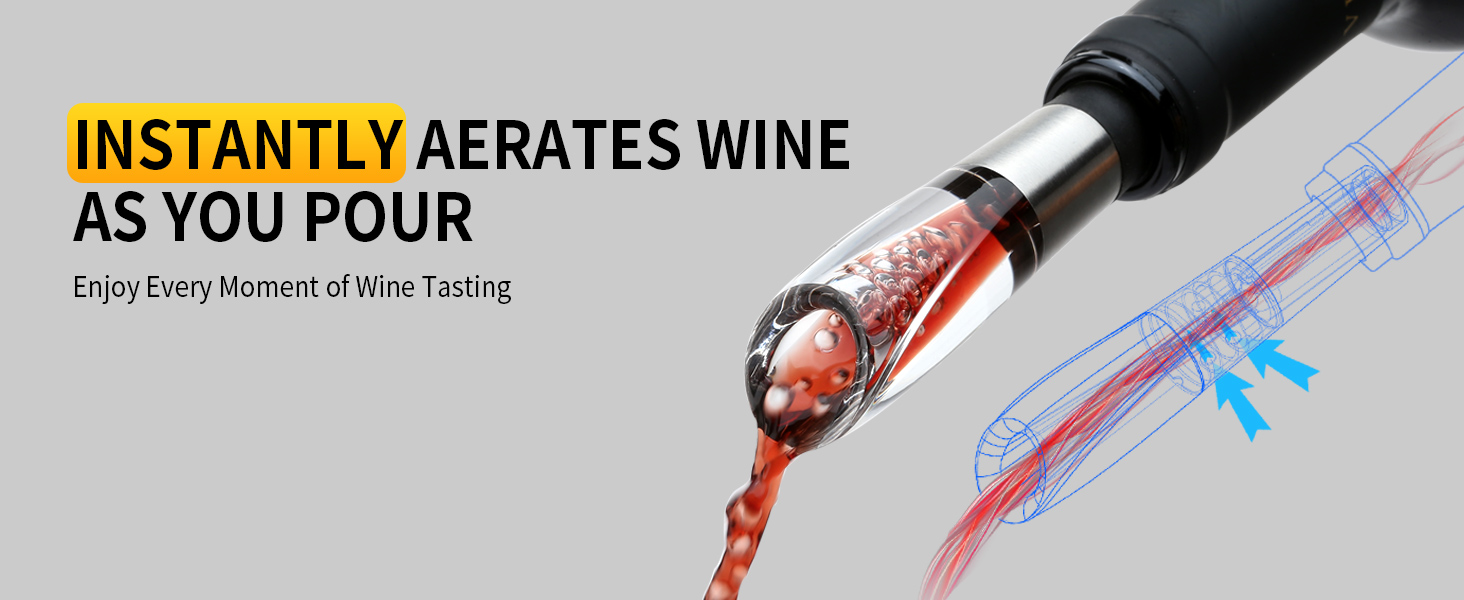 Електричний відкривачка вин CIRCLE JOY 6-в-1 з зарядною станцією, комплект з нержавіючої сталі, з обрізачем фольги, аератором та 2 вакуумними закривачами