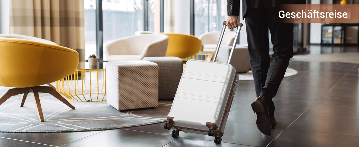 Чемодан-валіза KONO з ABS+PC: легкий, з TSA-замком та 4 колесами, 65 см, кремовий