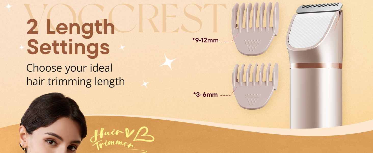 Електричний триммер для бікіні VG VOGCREST: безболісний жіночий депілятор для тіла, для рук, ніг, зони бікіні (рожеве золото)