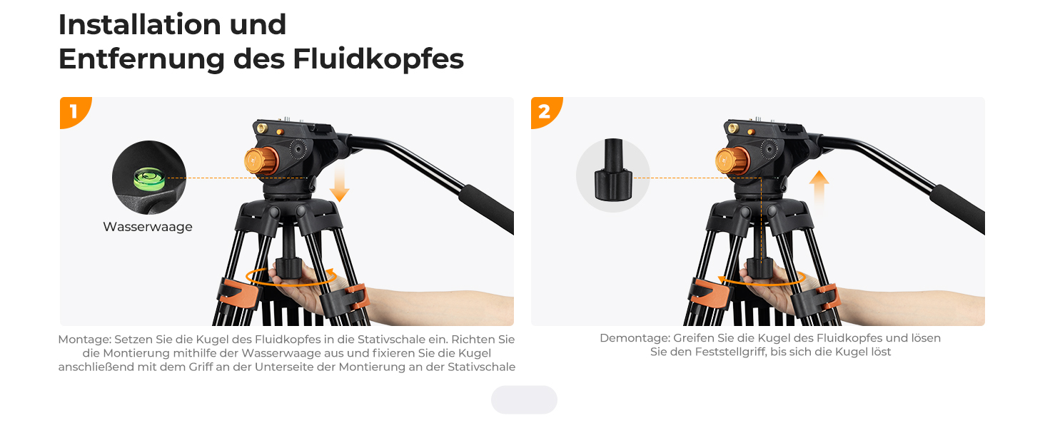 Відеоштатив K&F Concept 202 см з гідравлічною головою та швидкою зміною платформи, посилений тринога для DSLR, відеокамер та дзеркальних камер, навантаження до 8 кг