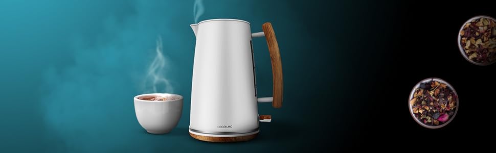 Cecotec Thermosense 400 White Electric Kettle - 1.7L, 3000W