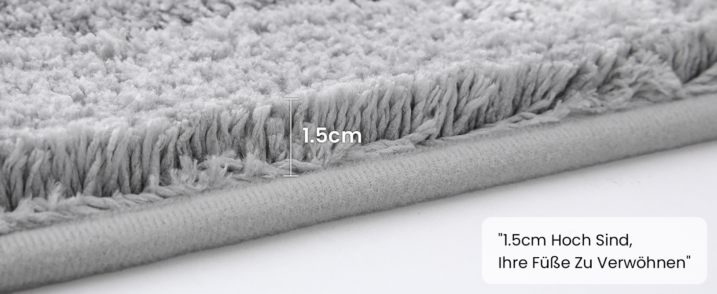 Килимок для ванної кімнати Homaxy з мікрофібри, неслизький, 40x60 см, сірий