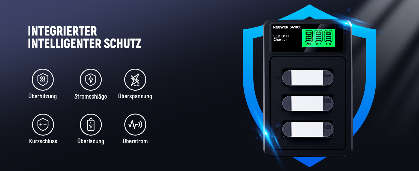 NEEWER 3 шт. Запасні акумулятори NP-BX1 з USB зарядним пристроєм, 1090mAh, сумісні з Sony ZV1, ZV-1 II, RX100, RX100II, RX100M II, HDR-AS15, HDR-AS30