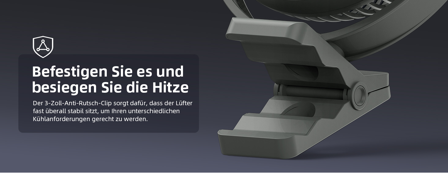 Вентилятор Koonie 10000 mAh з кліпсою, 20 см, портативний USB, акумуляторний, 4 швидкості, 360° оберт, тихий, для дому, офісу, дитячої коляски, кемпінгу, гроу-тента (блакитний)