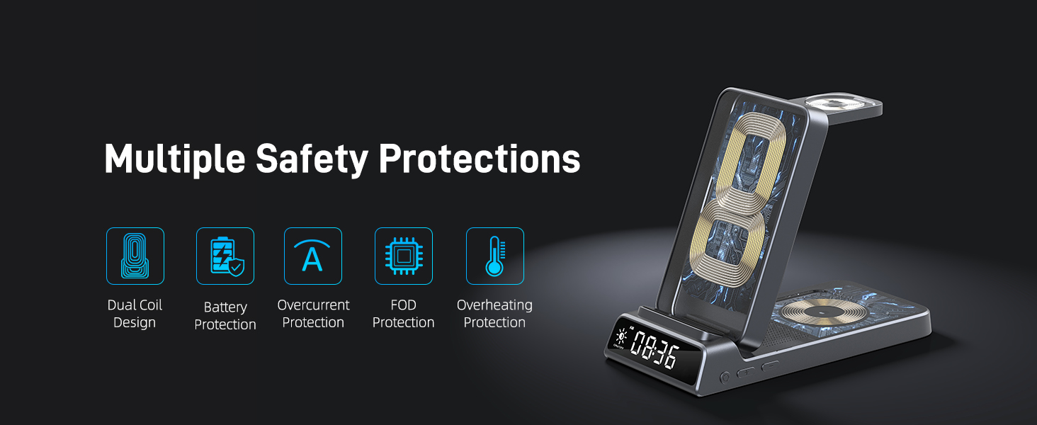 Бездротовий зарядний пристрій 3-в-1 для Samsung Galaxy S26/S25/Z Fold 7/Flip 7/Buds 3/2, Watch 8/7/6/5 Pro - сірий