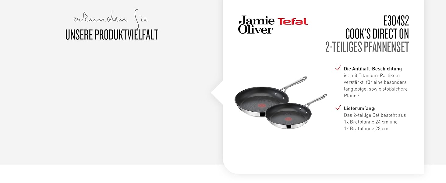 Сковорода Tefal Jamie Oliver Cook Smart 24 см з нержавіючої сталі, індукційна, з термодифузійним дном