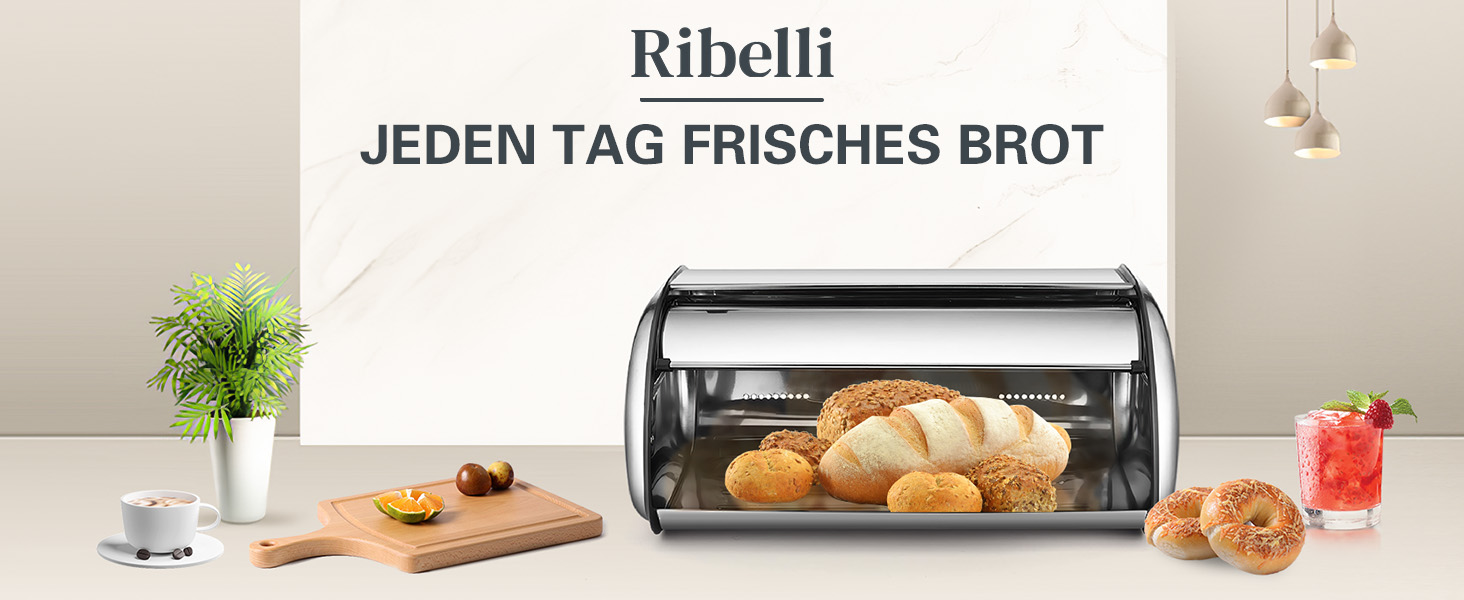 Рибалка Brotkasten з нержавіючої сталі, харчової якості, з кришкою-роллером, 43,5 x 27,5 x 18,5 см, контейнер для хліба, булочок, печива