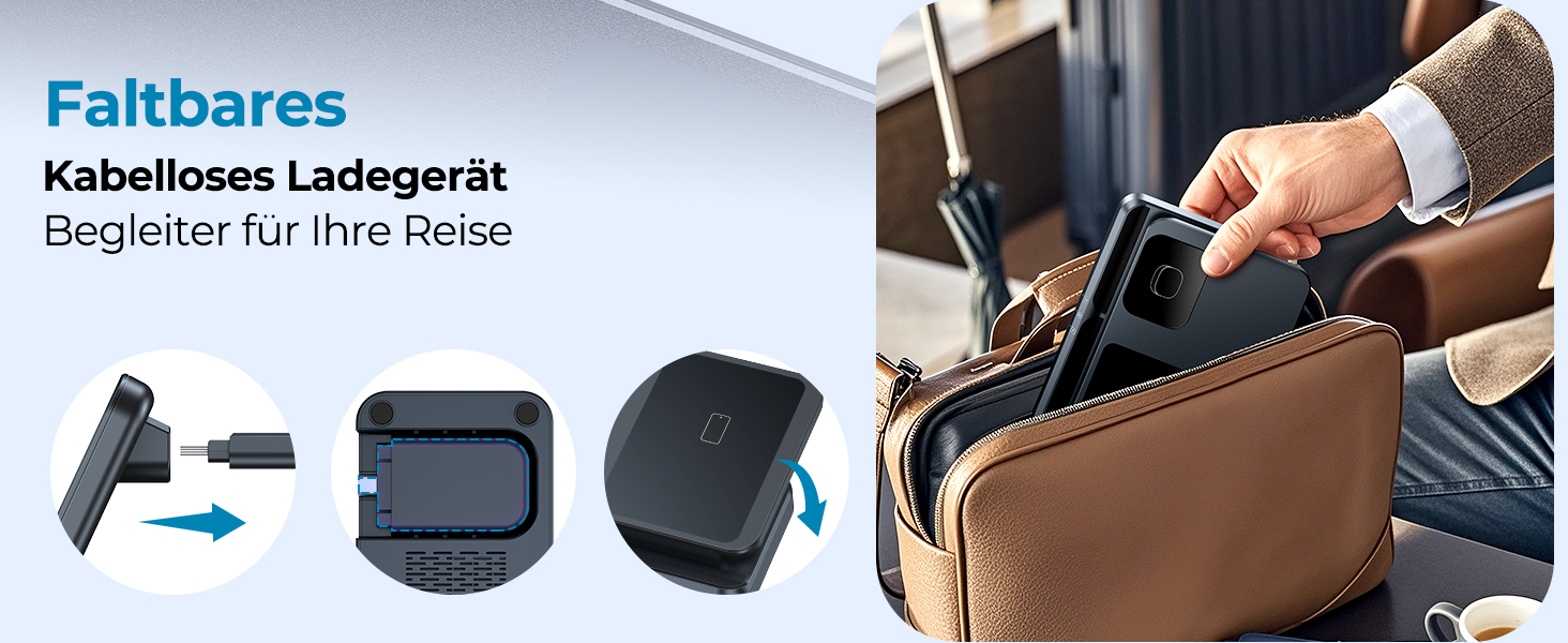 Бездротова зарядка EGV 3-в-1 для Samsung Galaxy S25 Ultra/S24/S23, Z Fold/Flip 7/6, Buds, Watch Ultra/8/7, знімний адаптер, чорний