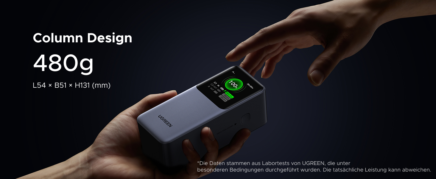 Powerbank UGREEN Nexode 20000mAh 130W з USB-C PD 3.0, цифровим дисплеєм, сумісний з iPhone, Galaxy, MacBook, Dell