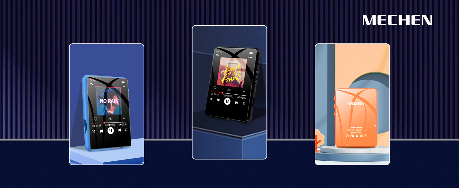 MP3 плеєр Mechen Bluetooth 32GB з динаміком, USB-C, FM-радіо, записом, Hi-Fi звук, тривалий час роботи, підтримка карт пам'яті, чорний