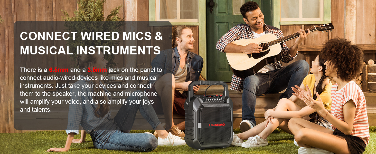 Портативна караоке-машина з Bluetooth, мікрофоном та підключенням TF/USB/FM/AUX для дому та вечірок (2 мікрофони)