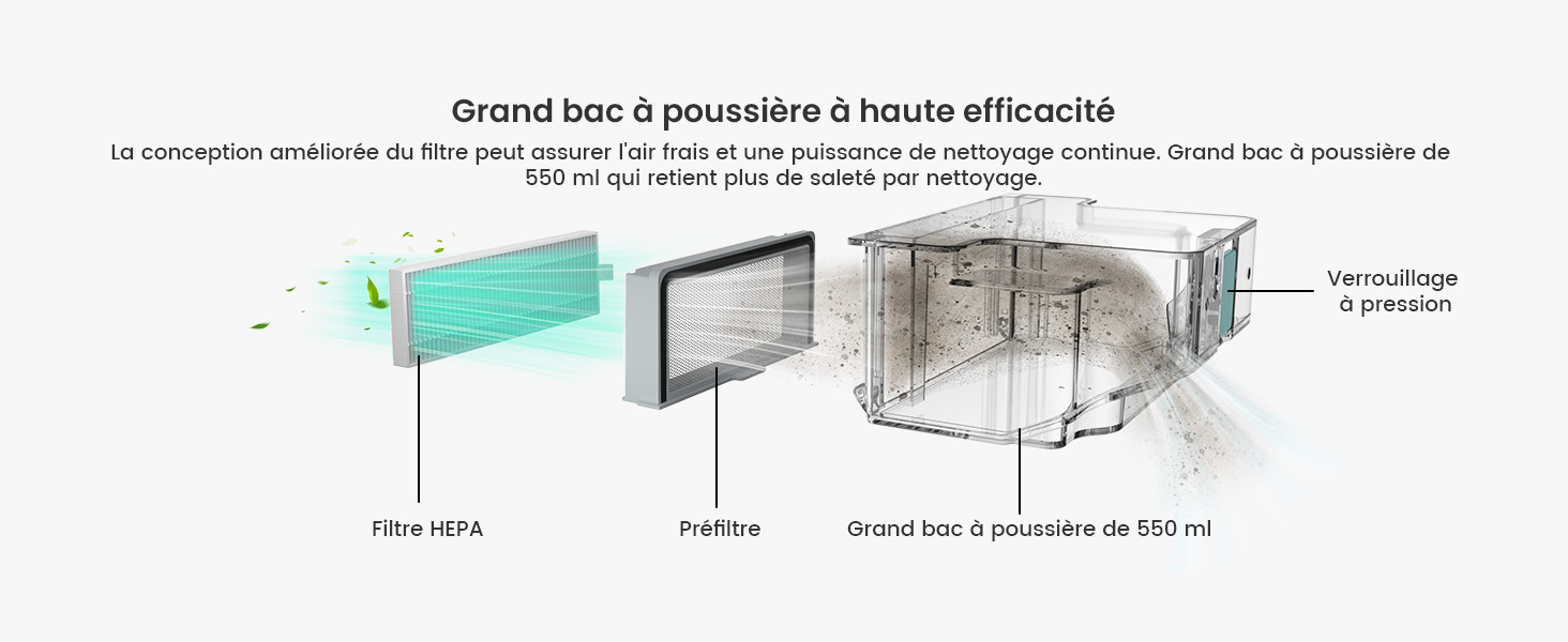 Робот-пилосос LEFANT Gen2 з функцією миття, 12000Pa, автоматичне очищення, LiDAR, Freemove 3.0, 8 тижнів без ручного прибирання (M310)