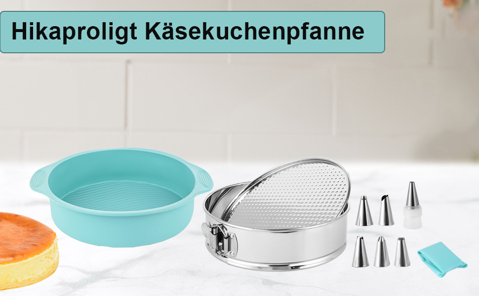 Форма для випічки Hikaproligt з нержавіючої сталі, діаметр 26 см, кругла, з антипригарним покриттям, не протікає, з силіконовим захистом, знімний дно, ідеальна для чізкейків, форма для випічки тортів 25 см