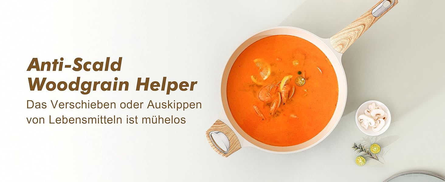 Сковорода SENSARTE з антипригарним покриттям, 30 см, кераміка, гранітне покриття, для плити та індукції, без PFOA/PTFE/PFAS