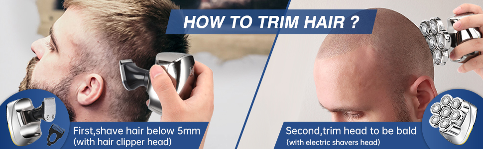 Електричний гоління для чоловіків Glatzen: 7D плаваюча головка для гоління, ротаційний гоління 6 в 1, багатофункціональний гоління для голої голови, вологостійкий, триммер для бороди, носа та вусів, набір для догляду, золотий