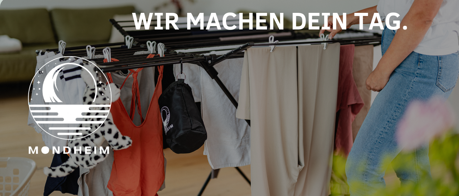 MONDHEIM® Сушарка для білизни XXL, 26 м довжини, чорна, знімний поперечина, для балкону/тераси