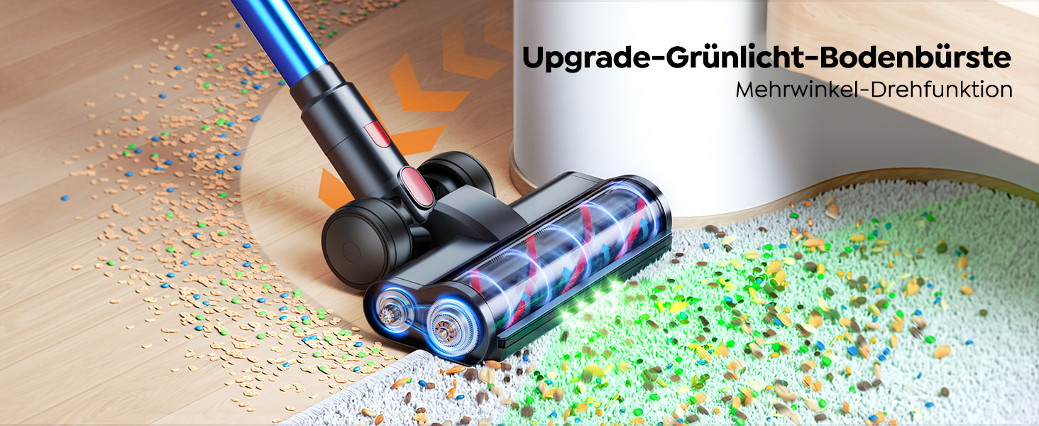 Бездротовий акумуляторний пилосос 600W/50KPA/65хв з док-станцією, для дому та авто, блакитний