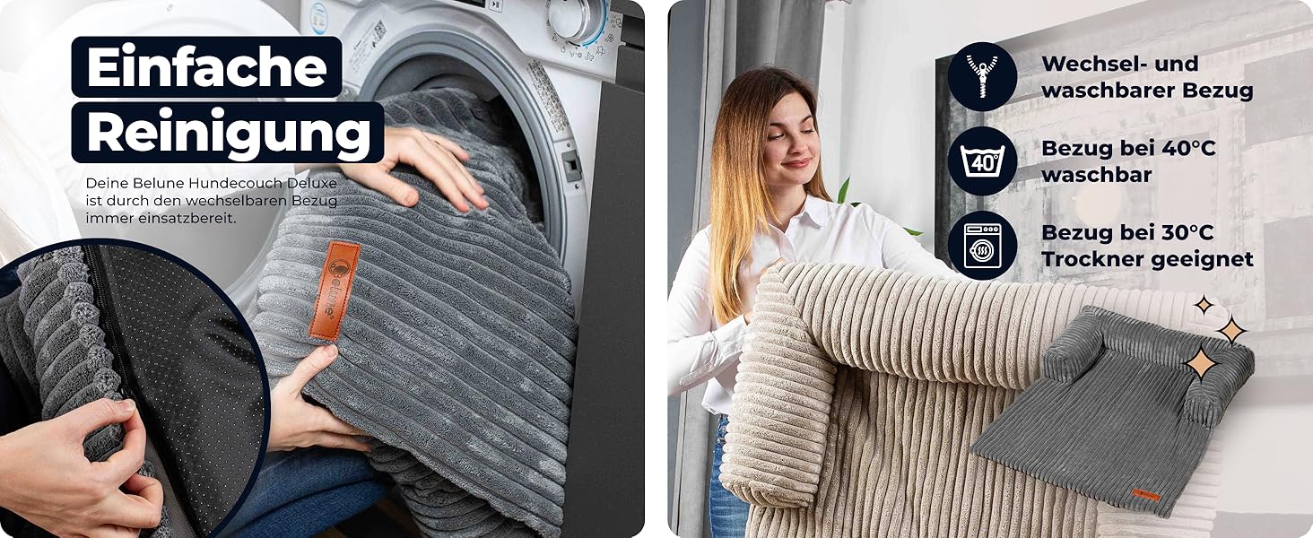 Диванчик для собак Belune Hundecouch Deluxe - миючий, бежевий, L (120x95 см)