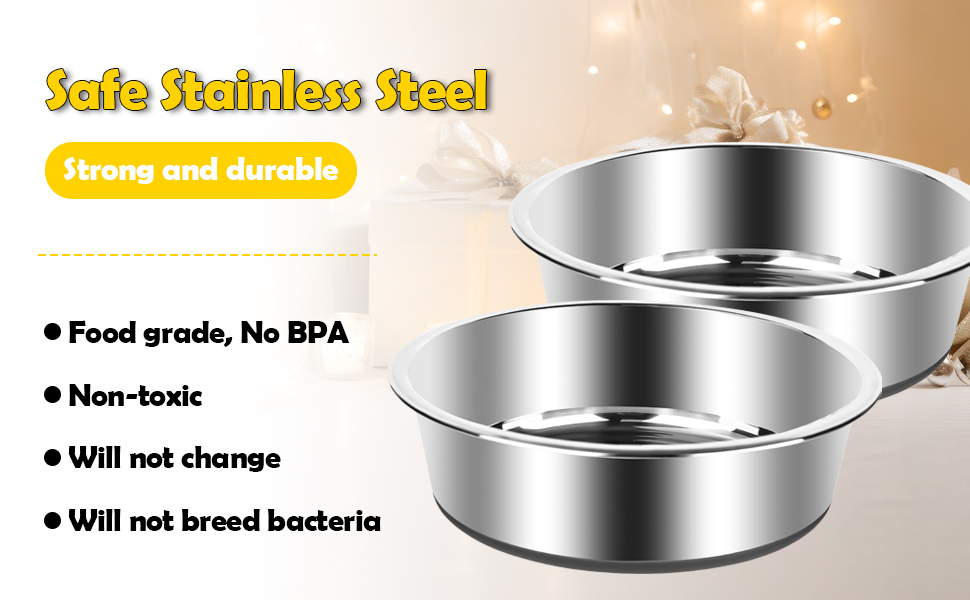 Набір з 4 мисок для собак з нержавіючої сталі, неслизькі миски для корму та води, підходять для собак маленьких, середніх та великих порід