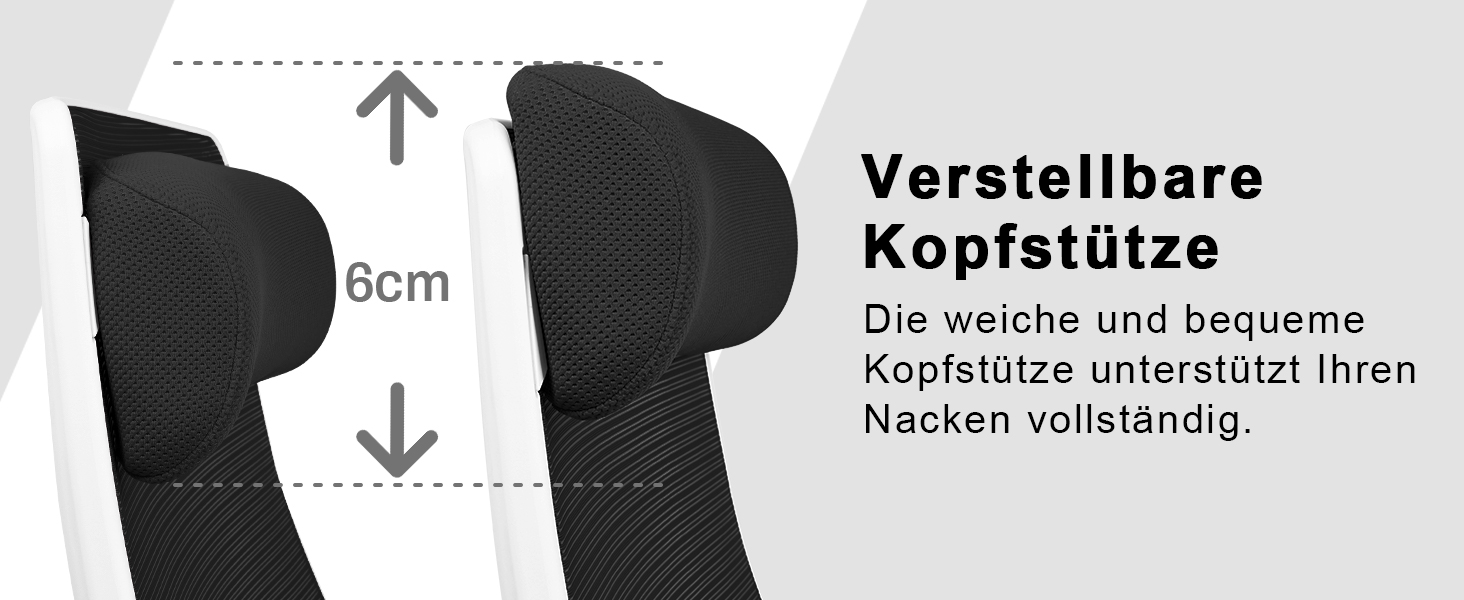 Ергономічне крісло для офісу з регульованою підголівником, крісло для робочого столу з сітки, відкидні підлокітники, широке сидіння, функція гойдання, комп'ютерне крісло EN 1335, офісне крісло 200 кг (чорно-біле)