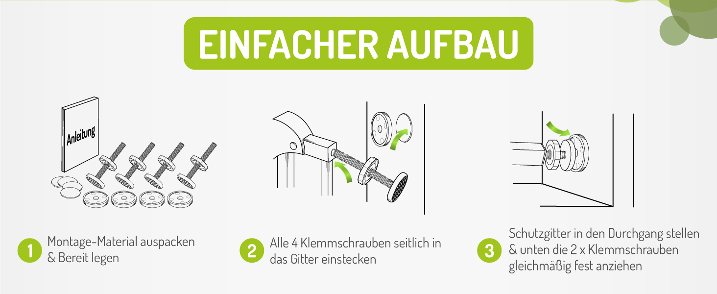 Захист для воріт BOMI Mira | Сітка для воріт з люком для котів | Ідеальний захист для собак, котів та цуценят | Металева сітка для воріт у квартиру, білий колір | Ширина: 73-83 см