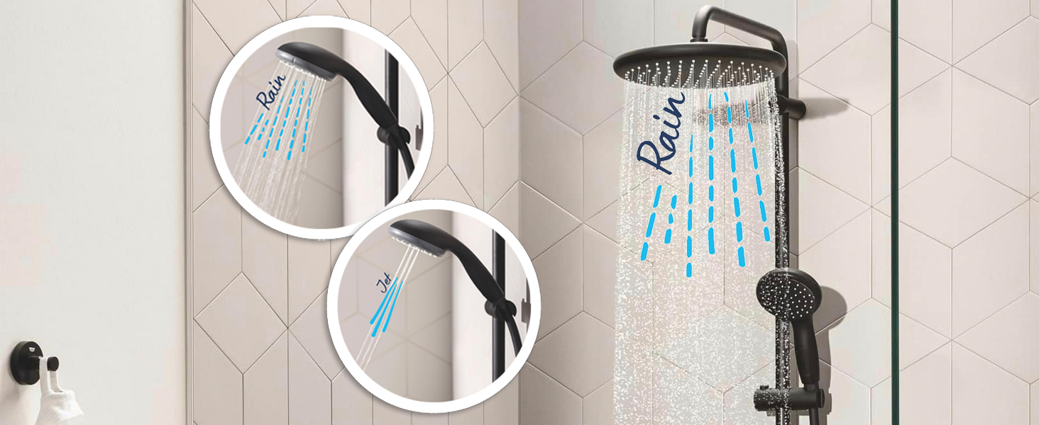 Душова лійка GROHE Vitalio 110 з гнучкою голкою та кріпленням, економна, 8 л/хв, чорна, комплект для стіни