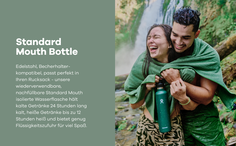 Термобутилка HYDRO FLASK 621 мл з кришкою — вакуумна, з нержавіючої сталі, герметична, з малою горловиною, зберігає тепло і холод, багаторазова, колір Trillium