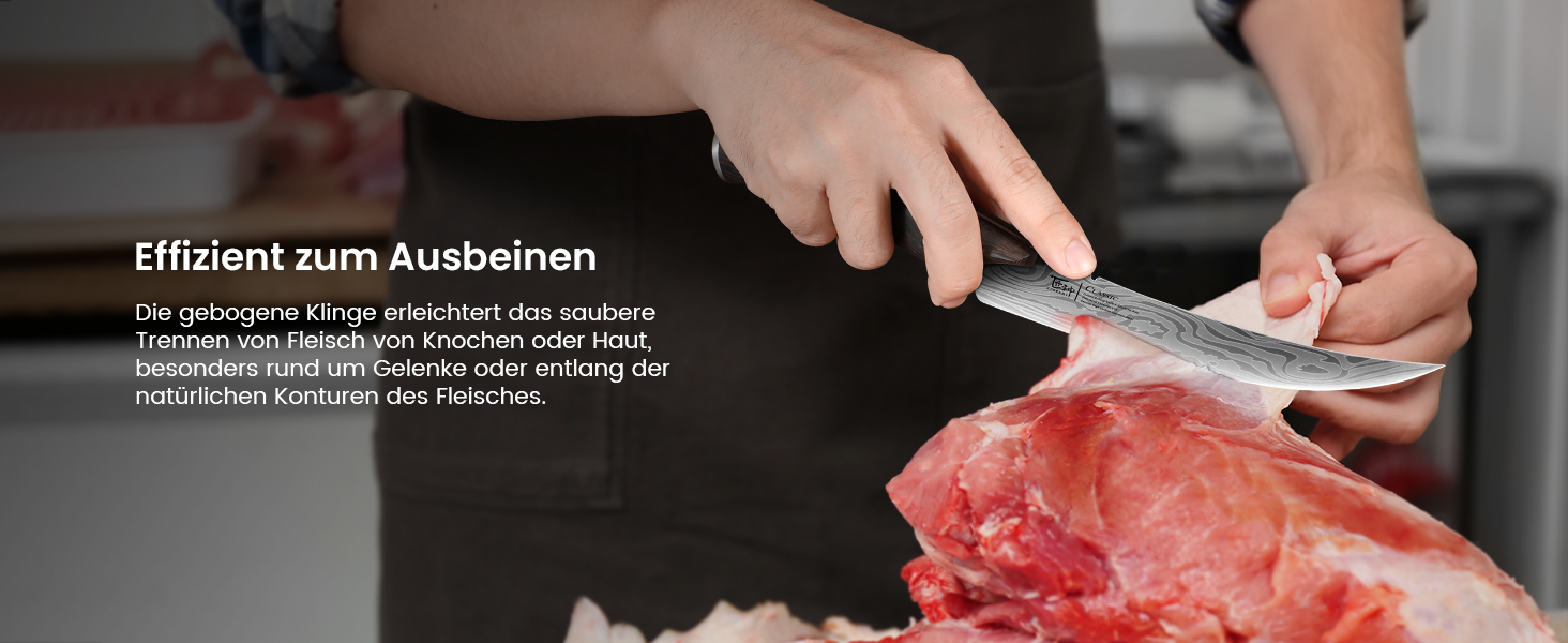 Ніж для нарізки м'яса SYOKAMI Schinkenmesser (Brisket, Roastbeef) - професійний ніж для м'яса з повною колодкою та ергономічною ручкою