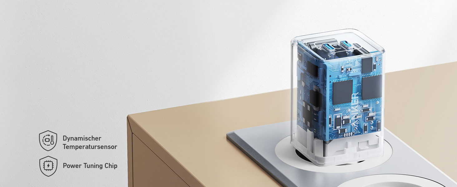 Зарядний пристрій Anker USB-C 47W (Nano 3) з 2 портами GaN, білий - для iPhone, Galaxy, Pixel, iPad