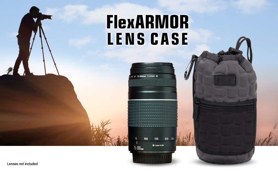 Чохол для об'єктива USA Gear FlexARMOR-X: захист до 70-300 мм, сірий