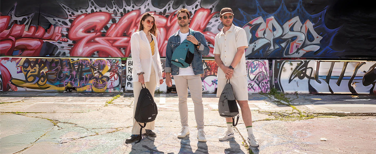 Сумка через плече Waterfly - спортивна, для туризму, велопоходів, подорожей (Pfauenblau)