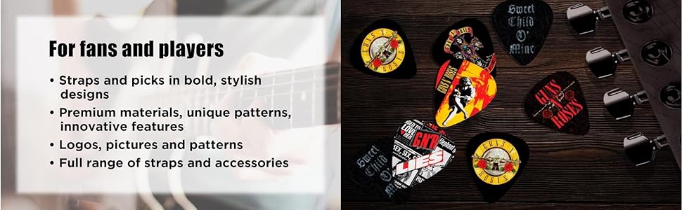 Гітарний ремінь Perris Leathers Iron Maiden з високоякісним зображенням, чорний / чорний