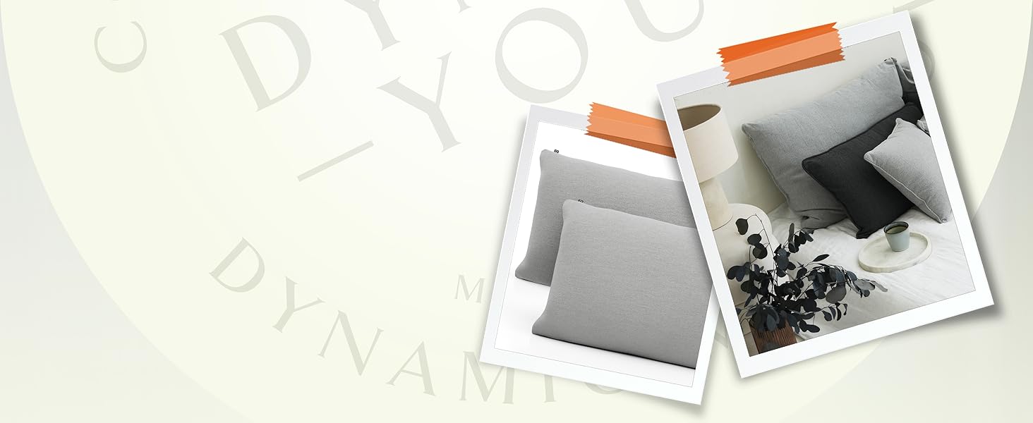 Декоративні подушки DYNMC you з наповнювачем і чохлом, 40x40 см, чорні, 2 шт, OekoTex, для дивана та софи, багато наповнювача, сірі, 60x80 см, 2 шт