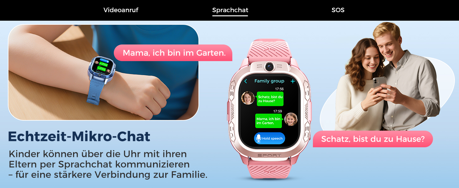 Дитячий розумний годинник KI з GPS та телефоном - 2025. Розумний годинник для дітей з відеодзвінками, чатом, Wi-Fi, 47 іграми, шкільним режимом, 4 спортивними режимами, подарунок для підлітків 5-13 років (блакитний)