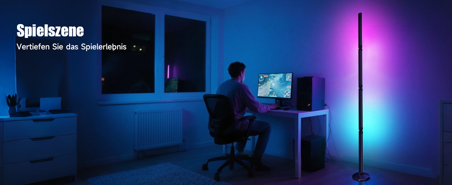 LED лампа Electight RGB для столу з регулюванням яскравості, 800 люмен, складний дизайн, пульт дистанційного керування та додаток, 16 мільйонів кольорів, 99 режимів, синхронізація з музикою та таймер, для читання, офісу та ігор (170см)