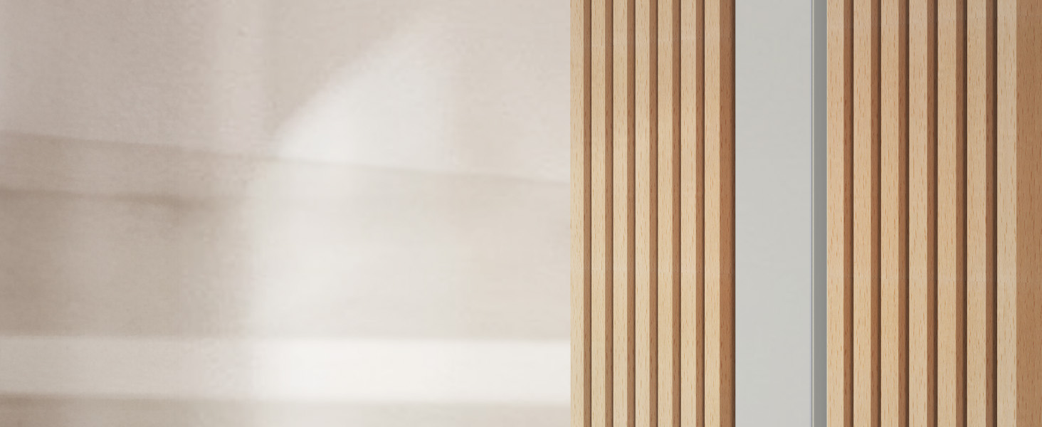 Підставка для телевізора FITUEYES Zen Серія, 55-88 дюймів, дерев'яний ТВ стійка, поворотна, регульована по висоті, білий