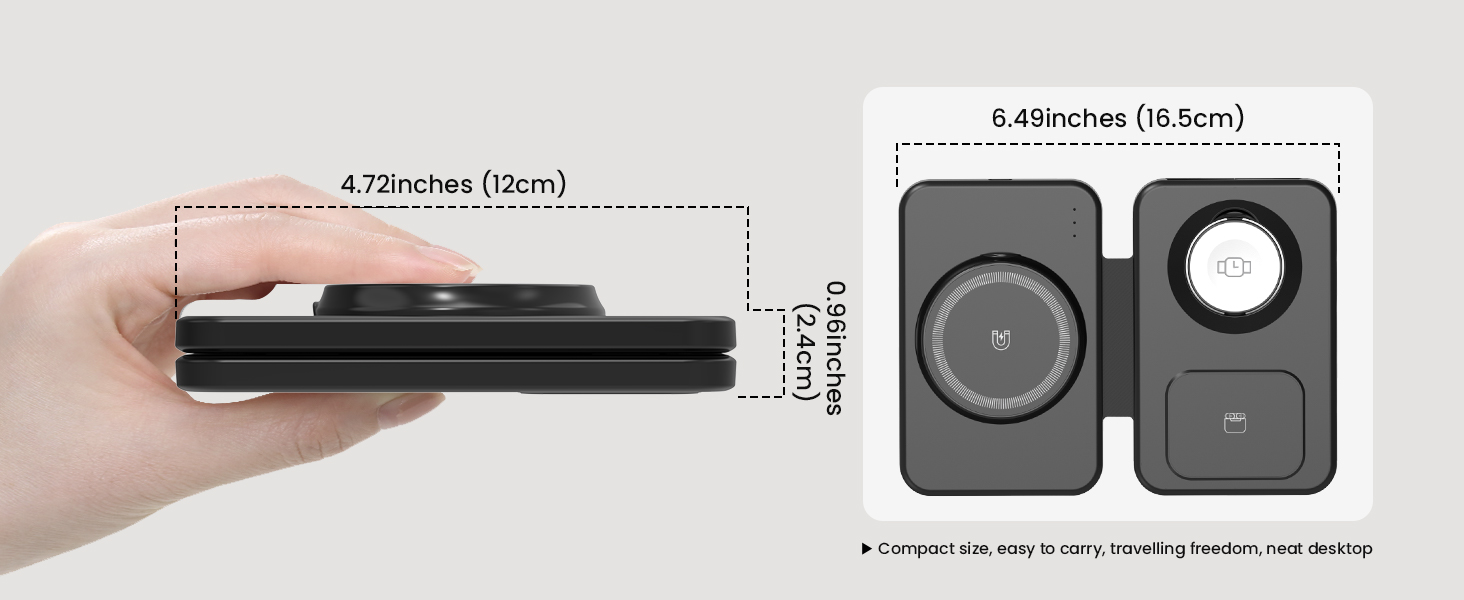 Зарядний пристрій GEEKERA MagSafe 3-в-1: для Apple Watch, iPhone та AirPods (чорний)